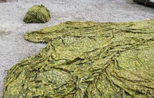 Green army camouflage in parachute silk