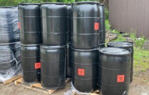 Large Black Plastic Barrels