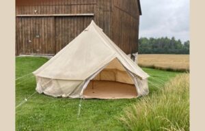 Glam-camping tent, 15’x10’ peak