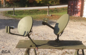 Military satellite communications dishes
