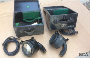 WW2 Canadian signal lamps with wooden cases