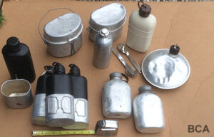 European army canteens and mess tins