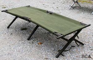 Vintage army folding wooden cot