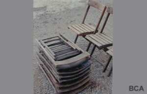 Vintage army wooden folding chairs