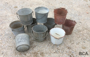 Galvanized buckets and pails