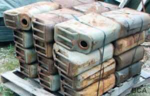 Rusty/aged vintage metal army jerry cans