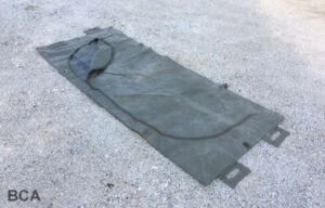 Green rubberized military body bag