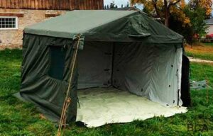 11x11 Green Command Tent, shown with white liner