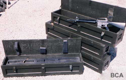 Wood rifle boxes