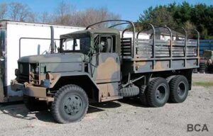 Military troop carrier painted camouflage