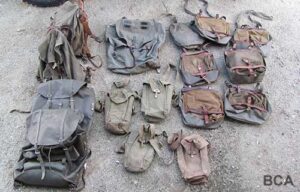 Rucksacks and backpacks from various European militaries