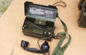 Military 1950s British field telephone set